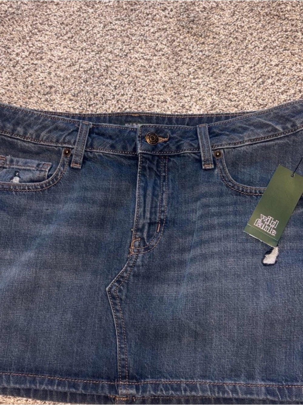 wild fable Dark Blue Denim Mini Skirt